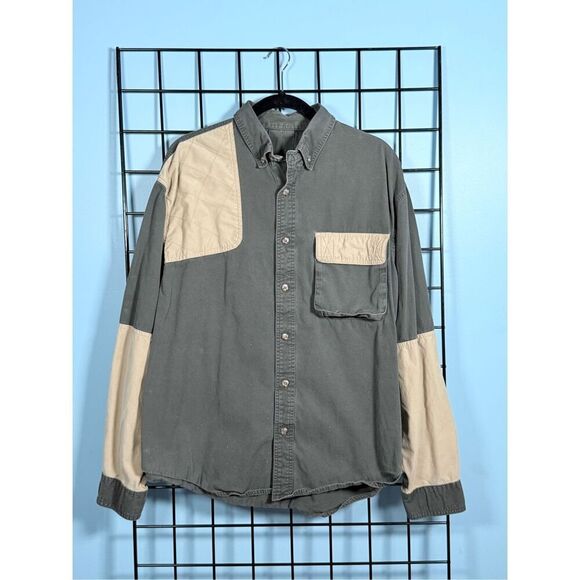 Gamehide Hunting Shooting LS Shirt Mens XL Green Tan Outdoors Fall Grandpa - Picture 1 of 8